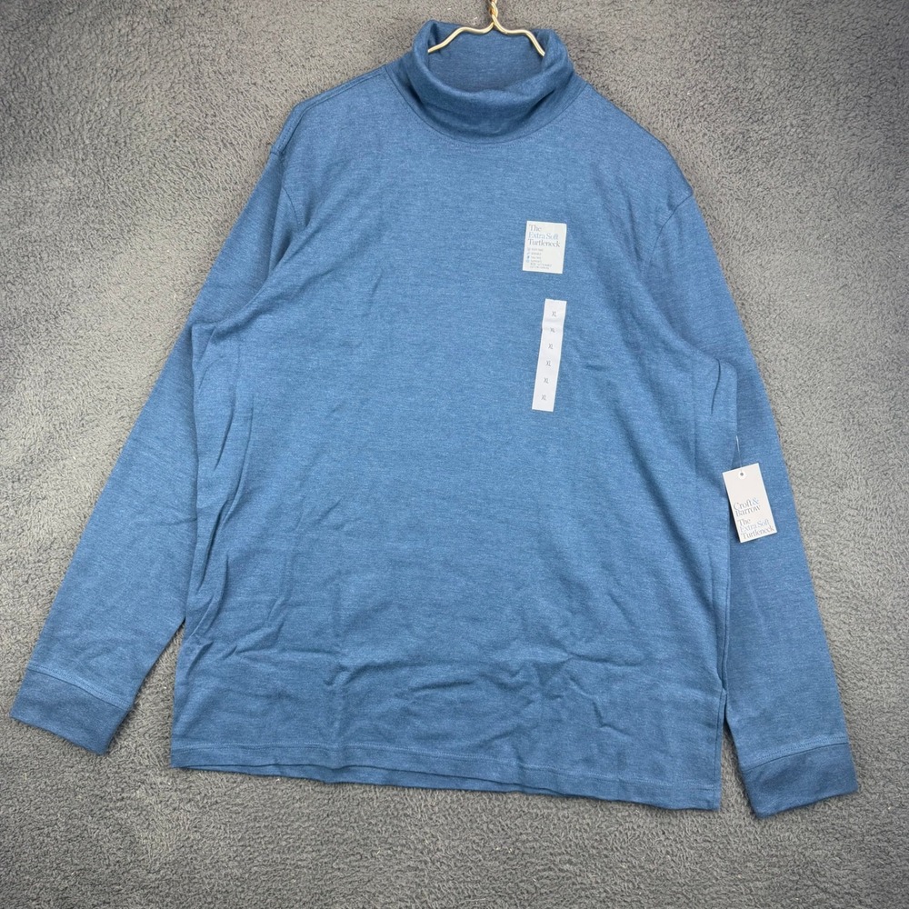 Croft & Barrow Mens Extra Soft Turtleneck Blue XL MC13K105RS1 New